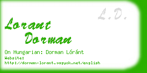 lorant dorman business card